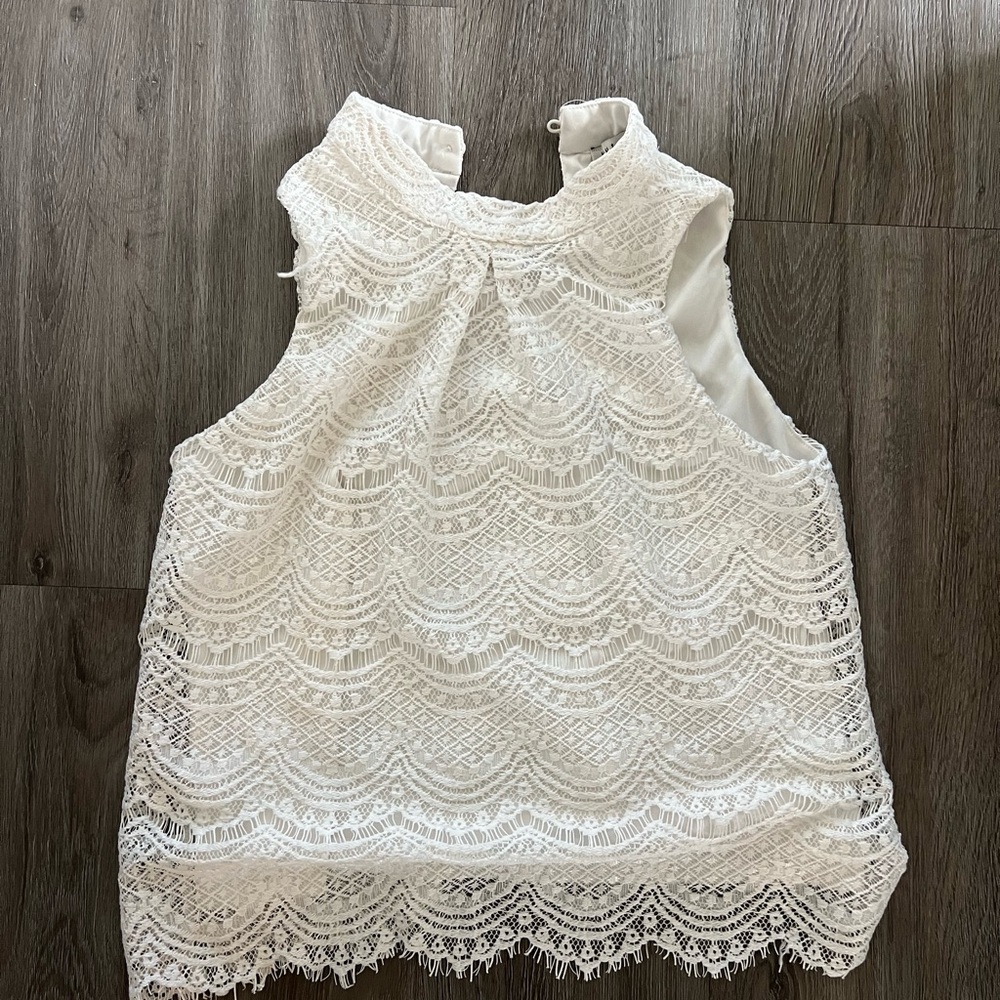 Haute Monde White Lace Top
